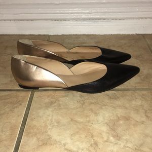 Kate Spade black and rose gold flat